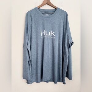 Huk Performance Fishing Mens Pursuit Long Sleeve Shirt Blue XXXL